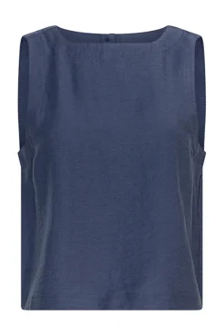 Msch Jeans & Casuals|Blouses^Dames blouse mouwloos blauw