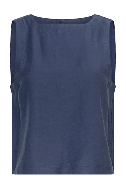 Msch Jeans & Casuals|Blouses^Dames blouse mouwloos blauw