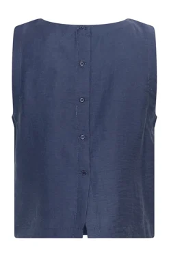 Msch Jeans & Casuals|Blouses^Dames blouse mouwloos blauw