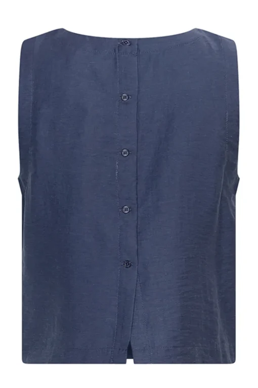 Msch Jeans & Casuals|Blouses^Dames blouse mouwloos blauw