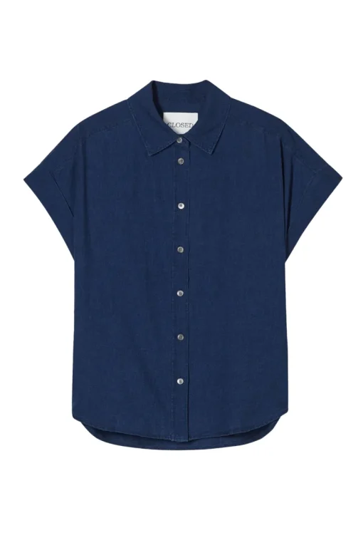 Closed Designer|Blouses^Dames blouse mouwloos blauw