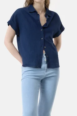 Closed Designer|Blouses^Dames blouse mouwloos blauw