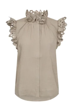 COPENHAGEN MUSE Modern Classics|Blouses^Dames blouse mouwloos bruin