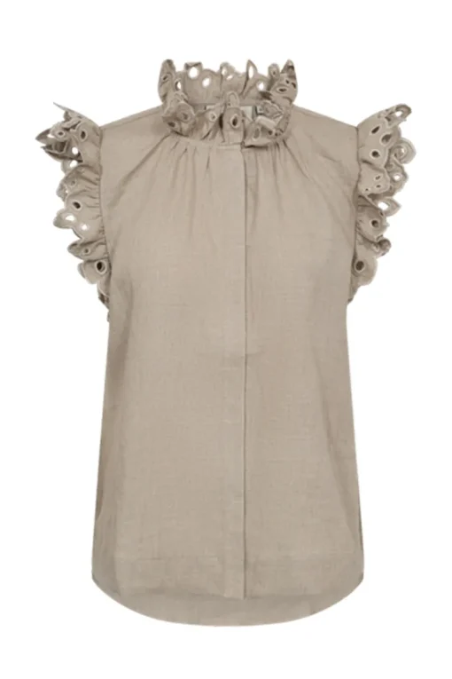 COPENHAGEN MUSE Modern Classics|Blouses^Dames blouse mouwloos bruin