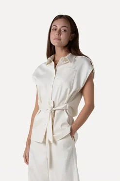 Another Label Jeans & Casuals|Blouses^Dames blouse mouwloos ecru