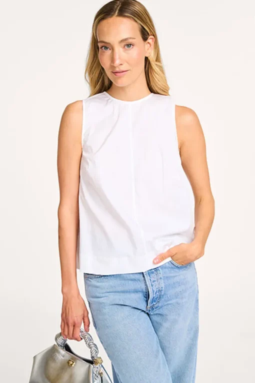 co´couture Jeans & Casuals|Blouses^Dames blouse mouwloos wit