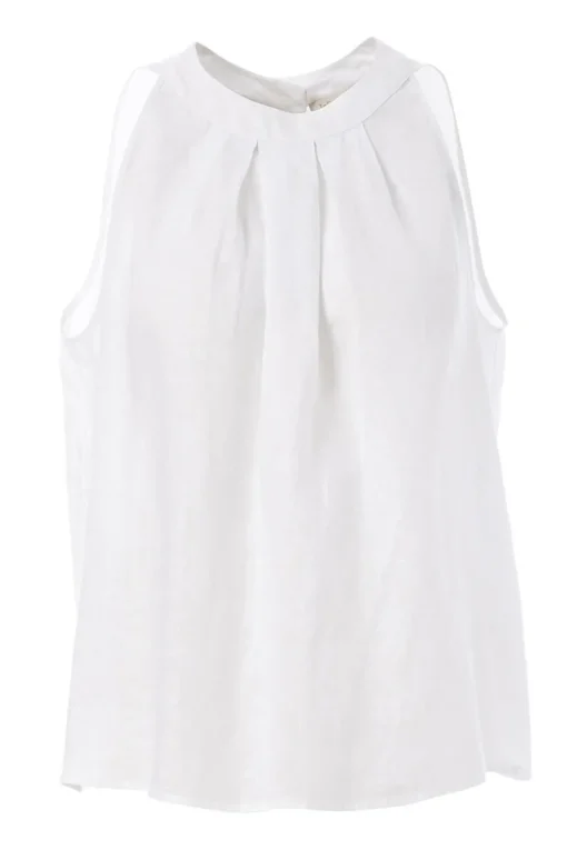 JcSophie Blouses^Dames blouse mouwloos wit