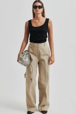 Second Female Jeans & Casuals|Broeken & Leggings^Dames broek bruin