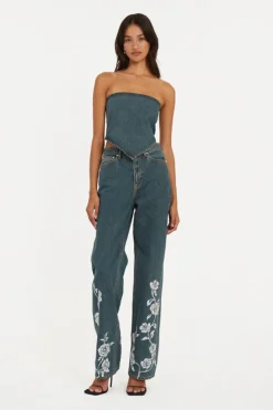 Rotate Designer|Broeken & Leggings^Dames jeans blauw