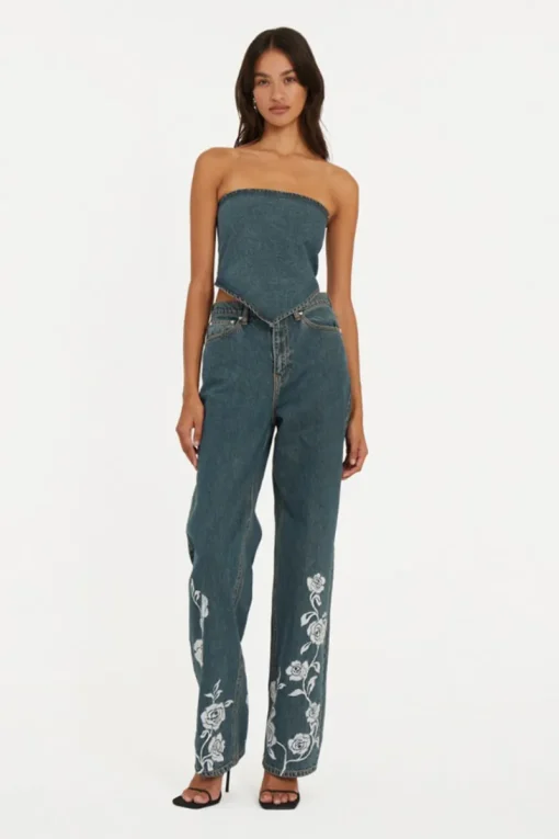 Rotate Designer|Broeken & Leggings^Dames jeans blauw