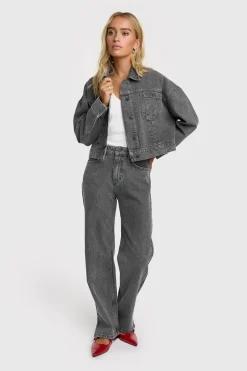 Alix the Label Jeans & Casuals|Jassen & Bodywarmers^Dames jeans jack grijs