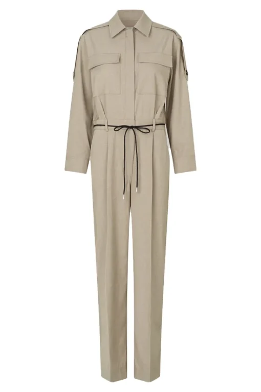 Second Female Jeans & Casuals|Jumpsuits^Dames jumpsuit/tuinbroek bruin