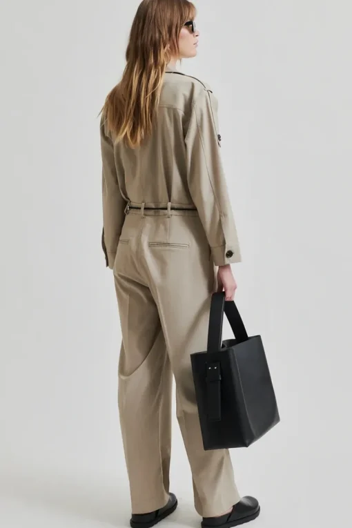 Second Female Jeans & Casuals|Jumpsuits^Dames jumpsuit/tuinbroek bruin