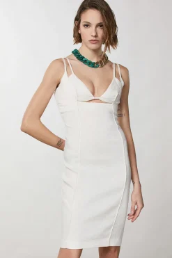 Patrizia Pepe Outlet^Dames jurk ecru