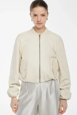 Studio AR Modern Classics|Jassen & Bodywarmers^Dames leren jas ecru