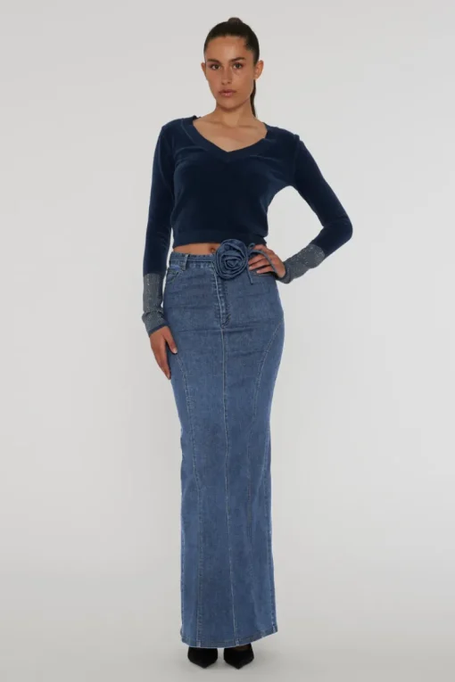Rotate Outlet^Dames rok blauw