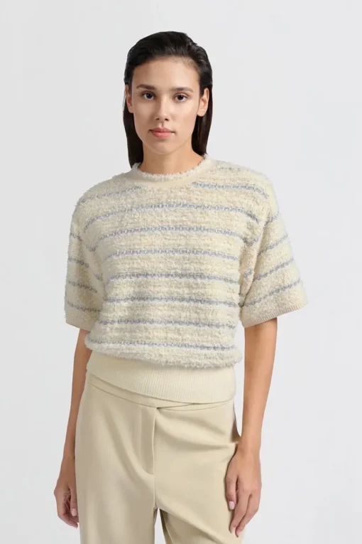 Yaya Jeans & Casuals|Truien & Vesten^Dames sweater ecru