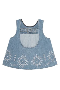 Ganni Designer|Tops & T-shirts^Dames top blauw
