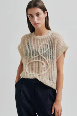 Second Female Jeans & Casuals|Tops & T-shirts^Dames top ecru
