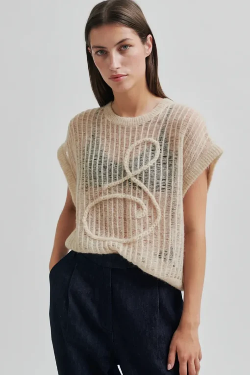 Second Female Jeans & Casuals|Tops & T-shirts^Dames top ecru