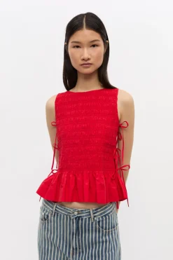 Ganni Designer|Tops & T-shirts^Dames top rood