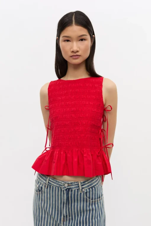 Ganni Designer|Tops & T-shirts^Dames top rood