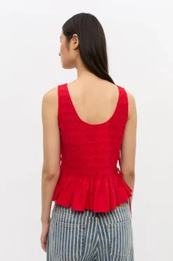 Ganni Designer|Tops & T-shirts^Dames top rood