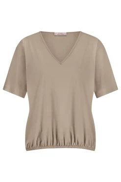 Studio Anneloes Jeans & Casuals|Tops & T-shirts^Dames t-shirt korte mouw bruin