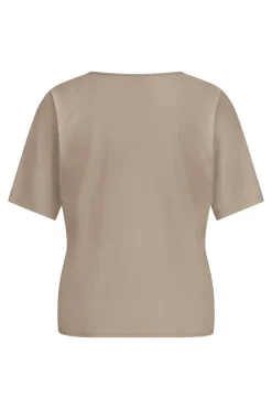 Studio Anneloes Jeans & Casuals|Tops & T-shirts^Dames t-shirt korte mouw bruin