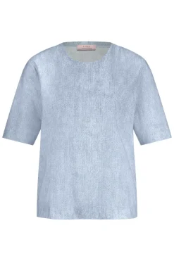 Studio Anneloes Jeans & Casuals|Tops & T-shirts^Dames t-shirt korte mouw blauw