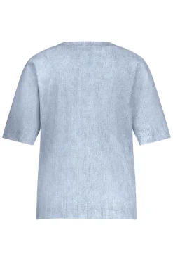 Studio Anneloes Jeans & Casuals|Tops & T-shirts^Dames t-shirt korte mouw blauw