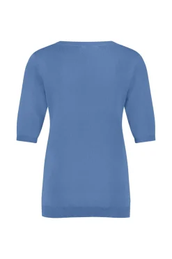 Studio Anneloes Jeans & Casuals|Tops & T-shirts^Dames t-shirt korte mouw blauw