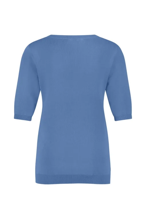 Studio Anneloes Jeans & Casuals|Tops & T-shirts^Dames t-shirt korte mouw blauw