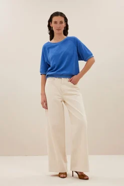 By Bar Jeans & Casuals|Tops & T-shirts^Dames t-shirt korte mouw blauw