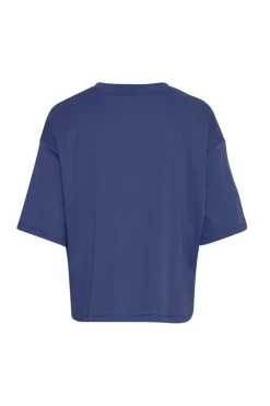 Msch Jeans & Casuals|Tops & T-shirts^Dames t-shirt korte mouw blauw