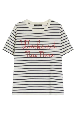 Max Mara Weekend Modern Classics|Tops & T-shirts^Dames t-shirt korte mouw blauw