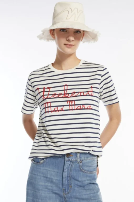 Max Mara Weekend Modern Classics|Tops & T-shirts^Dames t-shirt korte mouw blauw
