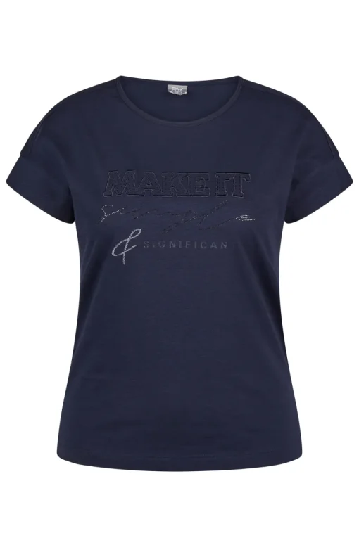 Rabe Modern Classics|Tops & T-shirts^Dames t-shirt korte mouw blauw