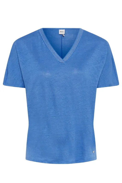 Brax Modern Classics|Tops & T-shirts^Dames t-shirt korte mouw blauw