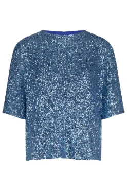 Studio Anneloes Jeans & Casuals|Tops & T-shirts^Dames t-shirt korte mouw blauw