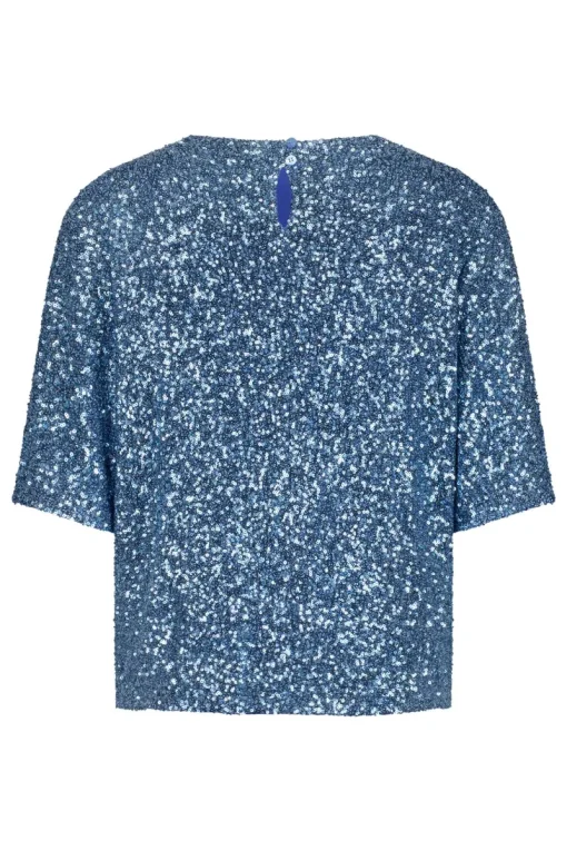 Studio Anneloes Jeans & Casuals|Tops & T-shirts^Dames t-shirt korte mouw blauw