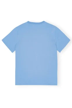 Ganni Designer|Tops & T-shirts^Dames t-shirt korte mouw blauw
