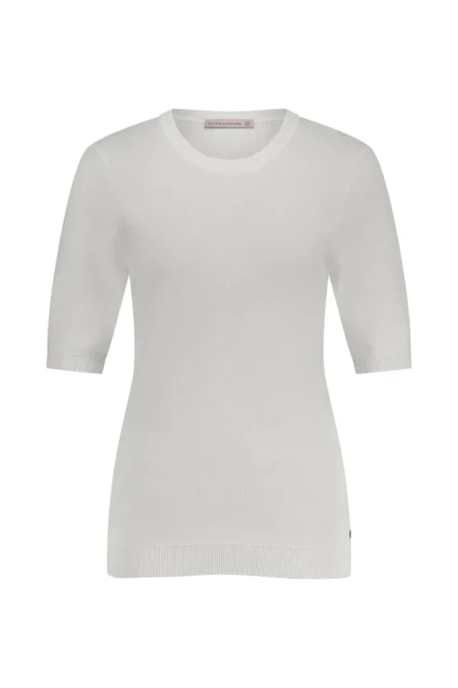 Studio Anneloes Jeans & Casuals|Tops & T-shirts^Dames t-shirt korte mouw ecru