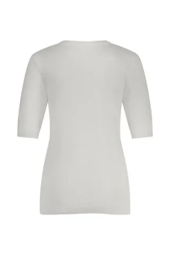 Studio Anneloes Jeans & Casuals|Tops & T-shirts^Dames t-shirt korte mouw ecru