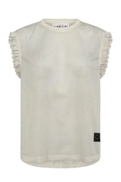 Haute lAmitie Jeans & Casuals|Tops & T-shirts^Dames t-shirt korte mouw ecru