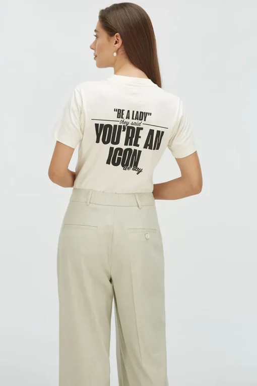 Josh V Tops & T-shirts^Dames t-shirt korte mouw ecru