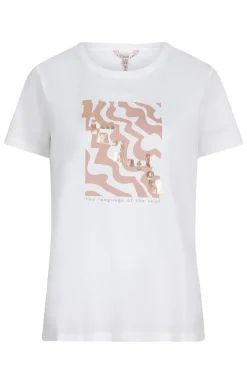 Esqualo Jeans & Casuals|Tops & T-shirts^Dames t-shirt korte mouw ecru