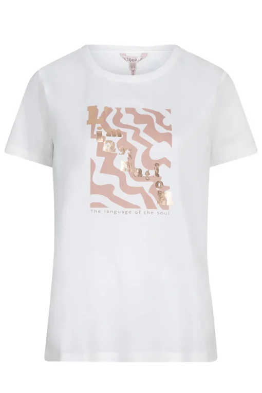 Esqualo Jeans & Casuals|Tops & T-shirts^Dames t-shirt korte mouw ecru