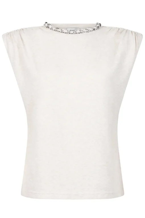 Aaiko Jeans & Casuals|Tops & T-shirts^Dames t-shirt korte mouw ecru