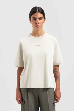 Olaf Hussein Jeans & Casuals|Tops & T-shirts^Dames t-shirt korte mouw ecru